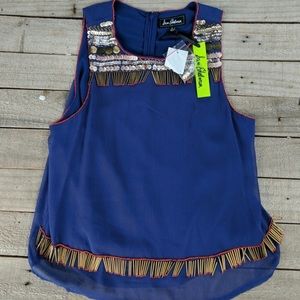NWT Sam Edelman Bohemian Rhapsody beaded tank